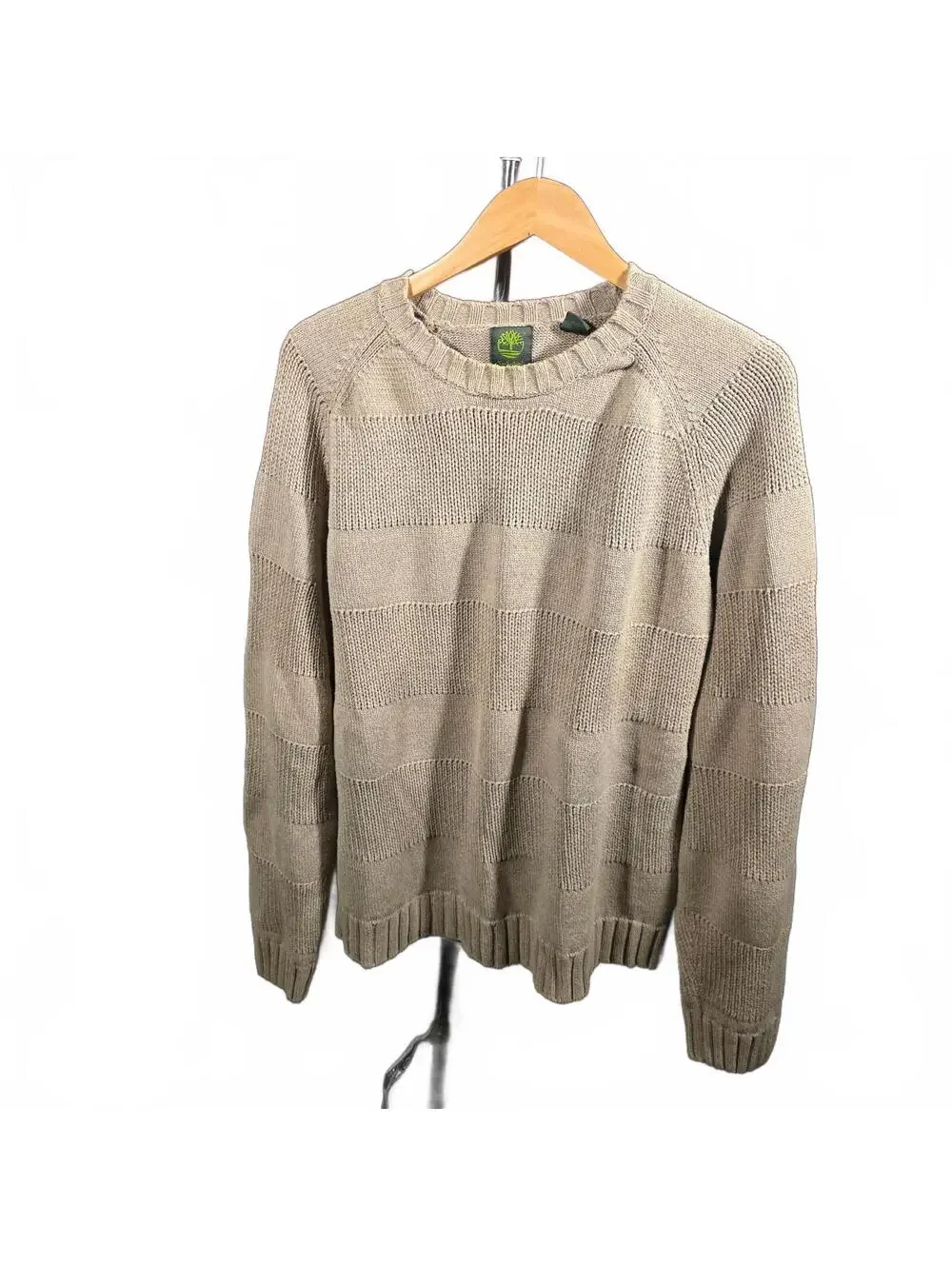Timberland Men's Beige Textured Knit Pullover Sweater
